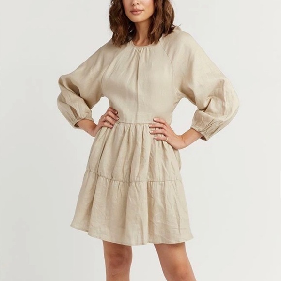 DISSH Lenore Linen Open Back Mini Dress - Picture 3 of 7